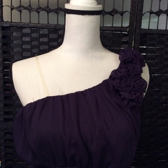 New MERONA Purple One-shoulder DRESS Sheer XS - Picture 14 of 16